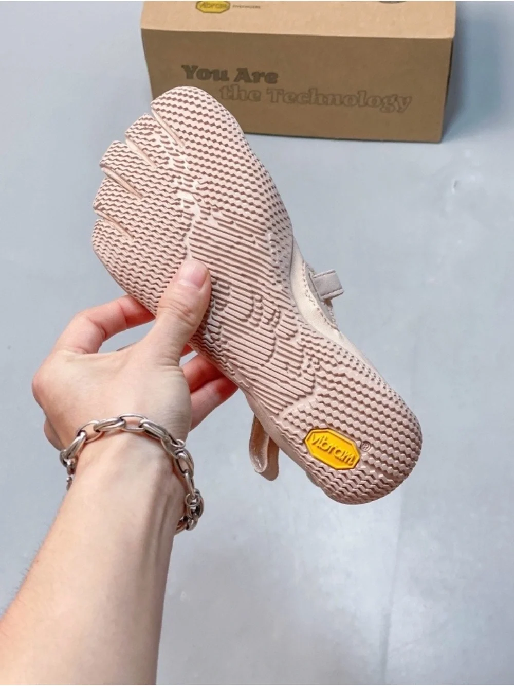 Vibram Women's Five-Toe Mary Jane Flats in Soft Peach